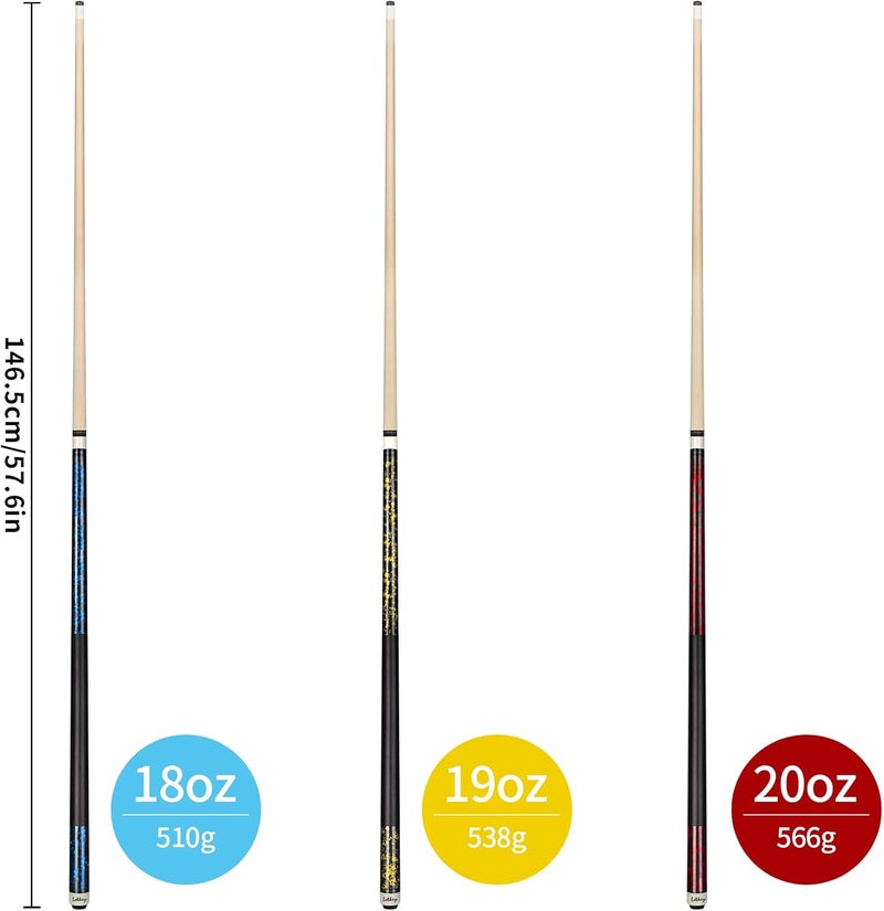 LOTKEY Pool Cue Sticks for Adults,Super Straightened Up 58'' 18 19 20 21 oz Billiard Cues Stick Canadian Maple Tacos De Billar Profesional Set of 4/3/2/1 House Bar Pool Que Table Beginner Pool Queue for Sale - Image 2